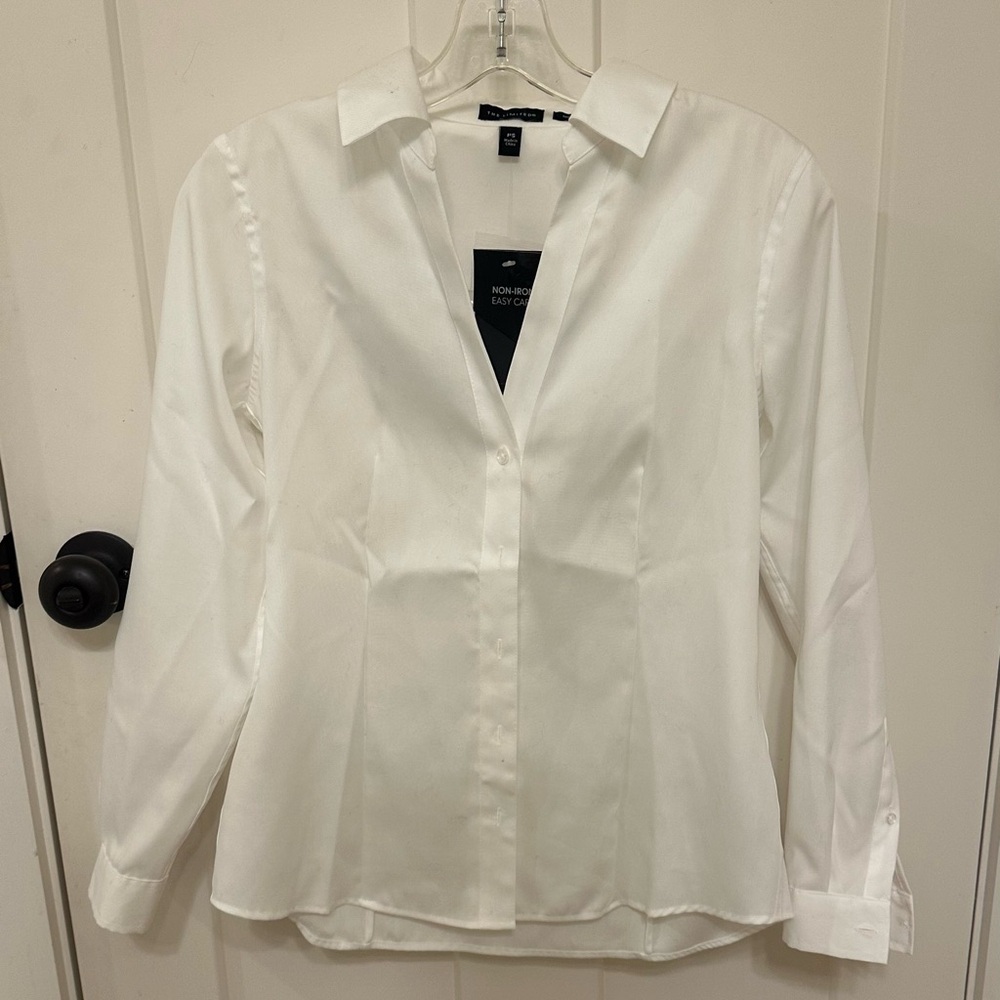 White Tailored Button-Up Shirt
